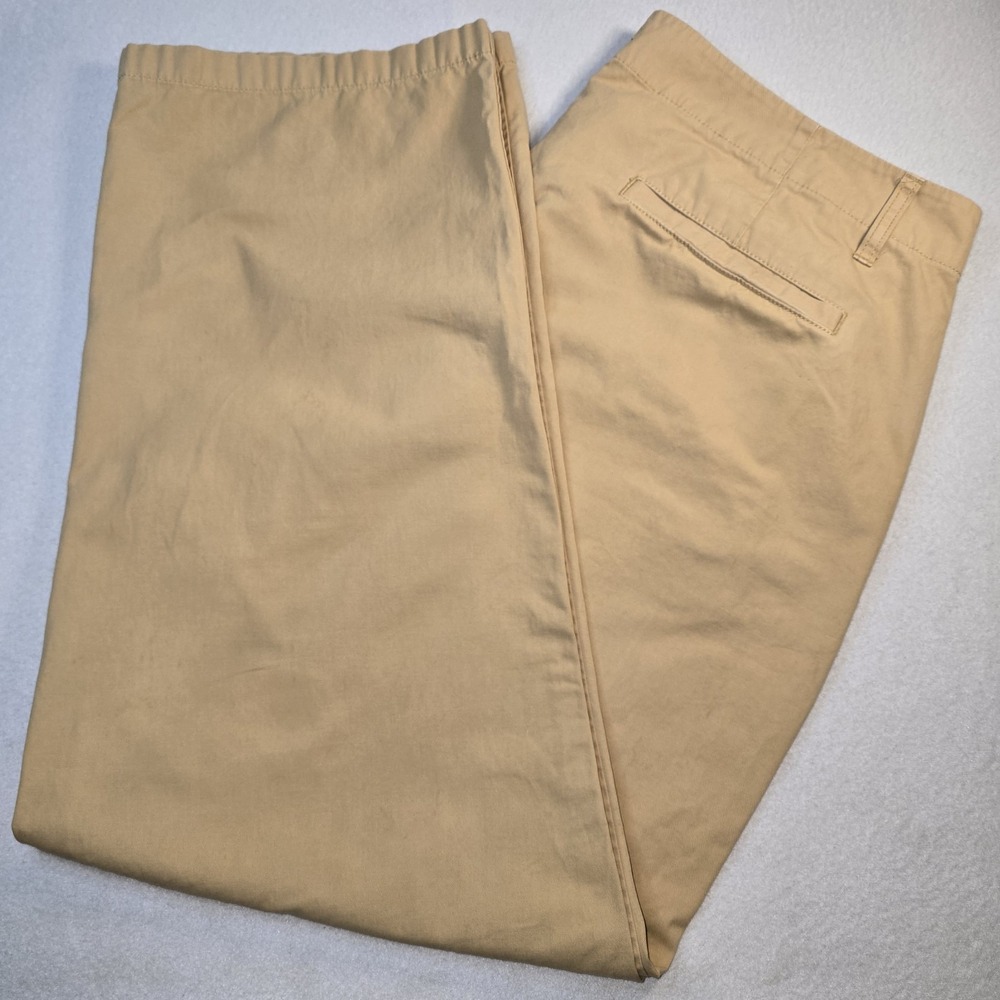 J Crew Re-Imagined Cotton Chinos 33x29 Khaki Flat Front Pants Fair Trade... - Picture 1 of 10